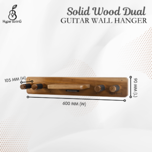 Solid Wood Dual Guitar Hanger is perfectly sized to hold two guitars securely.