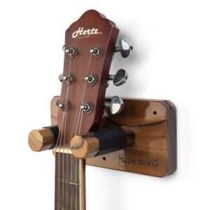 This Guitar Wall Hanger with a pick holder ensures sturdy support, easy access to plectrums, and stylish mount for room decor.