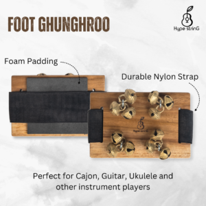 Foot Ghungroo for instrument players offers foam padding & durable nylon strap adjustable fit.