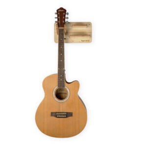 Guitar Mount features rustic finish that enhances any home decor while proudly showcasing your guitar.