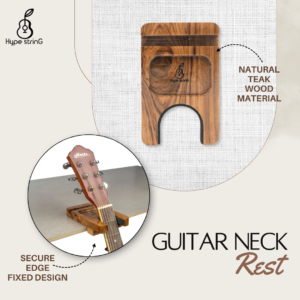 Secure your guitar with guitar neck rest stand made with natural teak wood.